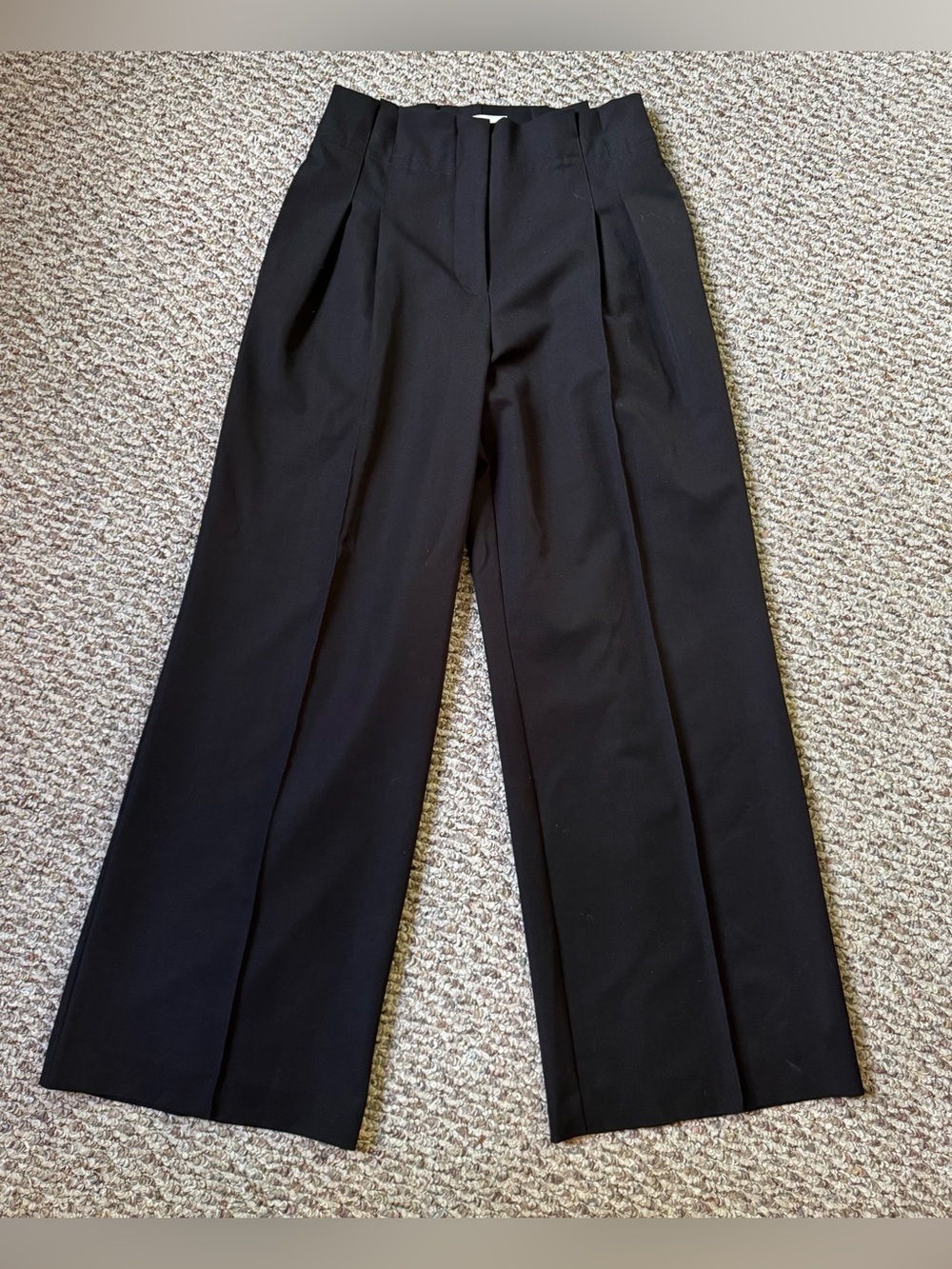 Anthropology Black Wide Leg Pleated Pants size 8
